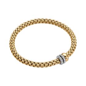 FOPE Flex'it Solo Armband mit drei Rondellen und Pavébesatz 62506BX_PB_G_BGX_00S