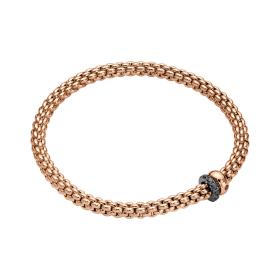 FOPE Flex'it Solo Armband mit doppeltem Rondell und Pavé-Fassung 62406BPAVEN_BR_XS