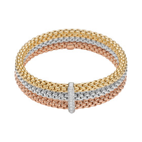         Gelbgold &amp; Roségold &amp; Weißgold, Armschmuck, FOPE Solo Flex'it Armband 53006BX_BB_4_XBX_00S