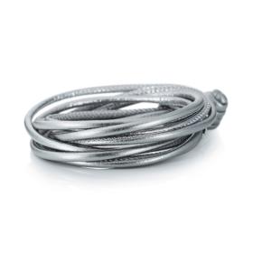 Leder, Armschmuck, Capolavoro Armband Kalbsleder AB0000108.SILBER-MET