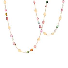 Gelbgold, Halsschmuck, Marco Bicego Lunaria Color Halskette CB2868 TM01 Y