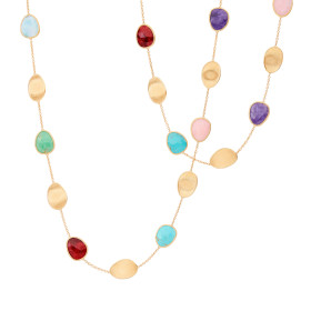 Gelbgold, Halsschmuck, Marco Bicego Lunaria Color Halskette CB2157 MIX2 Y