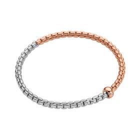Weißgold, Armschmuck, FOPE Eka Flex'it Armband mit zweifarbigem Geflecht 01M01B2_BB_1_XRX_0XS