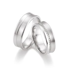 Weißgold, Ringe, August Gerstner Trauring Exclusiv-Kollektion 4/28470/6,5-28470/6,5