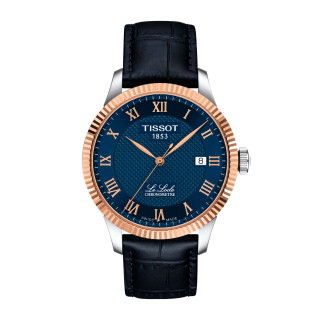 Damen- und Herrenuhr, Tissot Le Locle Goldlünette 39.3mm, Ref: T932.408.46.043.00