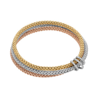 Gelbgold &amp;amp; Roségold &amp;amp; Weißgold, Armschmuck, FOPE Prima Flex'it Armband, Ref: 75108BX_PB_4_XBX_00L