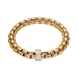 Gelbgold, Armschmuck, FOPE Eka Flex'it Armband mit Diamantpavé, Ref: 60411BX_PB_G_XGX_0XL