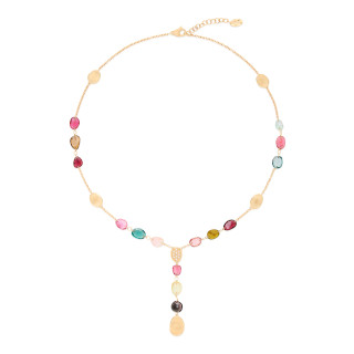Gelbgold, Halsschmuck, Marco Bicego Lunaria Color Halskette, Ref: CB2870-B_TM01_Y_02