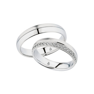 Weißgold, Ringe, Christian Bauer Trauring-Set, Ref: 0247042-0274558