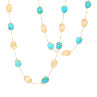 Gelbgold, Halsschmuck, Marco Bicego Lunaria Color Halskette, Ref: CB2157_TUM01_Y_02