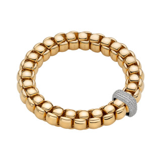 Gelbgold, Armschmuck, FOPE Eka Flex'it Armband mit Diamantpavé, Ref: 52107BX_PB_G_XBX_0XS
