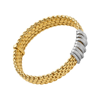 Gelbgold, Armschmuck, FOPE Eka Flex'it Armband mit Diamantpavé, Ref: 58804BX_PB_G_XBX_00M