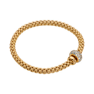 Gelbgold, Armschmuck, FOPE Eka Flex'it Armband mit Diamantpavé, Ref: 61206BX_PB_G_GGX_00M