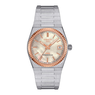 Damen- und Herrenuhr, Tissot PRX Goldlünette 35mm, Ref: T931.207.41.111.00