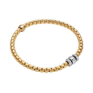Gelbgold, Armschmuck, FOPE Eka Flex'it Armband mit Diamantpavé, Ref: 73101B3_PB_G_BBB_00M