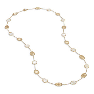 Gelbgold, Halsschmuck, Marco Bicego Lunaria Color Halskette, Ref: CB2157_MPW_Y_02