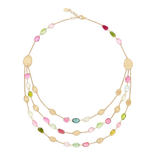 Gelbgold, Halsschmuck, Marco Bicego Lunaria Color Halskette, Ref: CB2879_TM01_Y_02