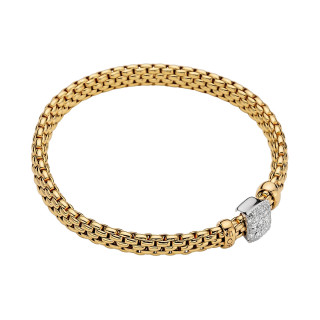Gelbgold, Armschmuck, FOPE Eka Flex'it Armband mit Diamantpavé, Ref: 56102BX_PB_G_XBX_00S