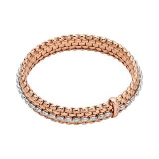 Roségold, Armschmuck, FOPE Eka Flex'it Armband mit Diamantpavé, Ref: 58504BX_PB_R_RBX_00M
