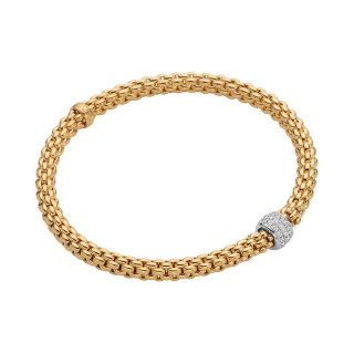 Gelbgold, Armschmuck, FOPE Eka Flex'it Armband mit Diamantpavé, Ref: 63406BX_PB_G_XBX_00S