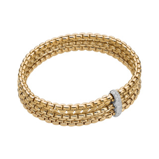 Gelbgold, Armschmuck, FOPE Eka Flex'it Armband mit Diamantpavé, Ref: 75601BX_BB_G_XBX_00L