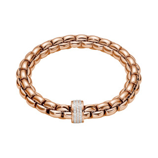 Roségold, Armschmuck, FOPE Eka Flex'it Armband mit Diamantpavé, Ref: 60411BX_PB_R_XRX_00S