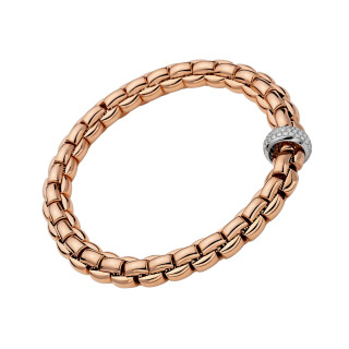 Roségold, Armschmuck, FOPE Eka Flex'it Armband mit Diamantpavé, Ref: 60711BX_PB_R_XBX_00L