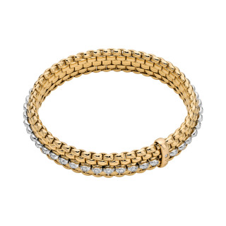 Gelbgold, Armschmuck, FOPE Eka Flex'it Armband mit Diamantpavé, Ref: 58504BX_PB_G_GBX_00M
