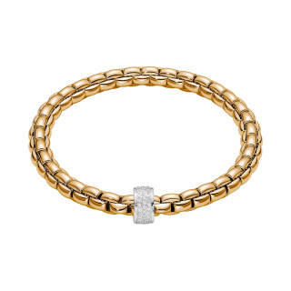 Gelbgold, Armschmuck, FOPE Eka Flex'it Armband mit Diamantpavé, Ref: 70405BX_PB_G_XBX_00M