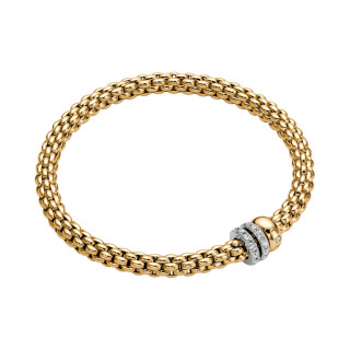 Gelbgold, Armschmuck, FOPE Eka Flex'it Armband mit Diamantpavé, Ref: 62506BX_PB_G_BBG_00M