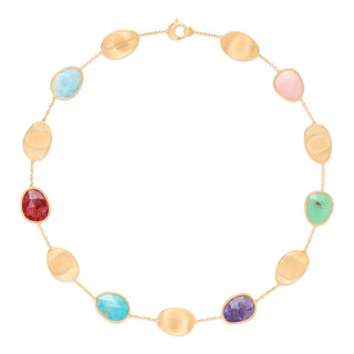 Gelbgold, Halsschmuck, Marco Bicego Lunaria Color Halskette, Ref: CB2099_MIX2_Y_02
