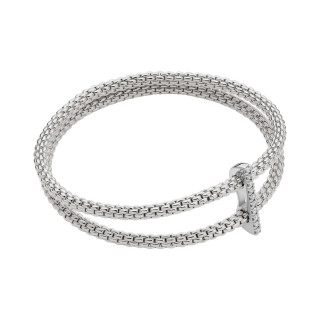 Weißgold, Armschmuck, FOPE Prima doppeltes Mesh-Armband mit Diamantpavé, Ref: 74008BX_BB_B_XBX_0XL