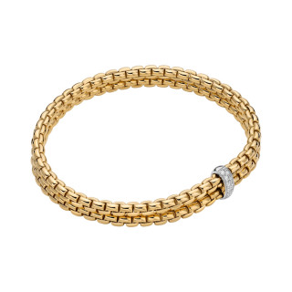 Gelbgold, Armschmuck, FOPE Eka Flex'it Armband mit weissem Brillanten, Ref: 75501BX_BB_G_XBX_0XL