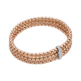 Roségold, Armschmuck, FOPE Eka Flex'it Armband mit Diamantpavé, Ref: 75601BX_BB_R_XBX_00S
