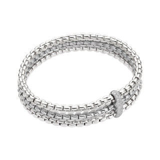 Weißgold, Armschmuck, FOPE Eka Flex'it Armband mit Diamantpavé, Ref: 75601BX_BB_B_XBX_00L