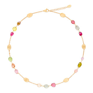Gelbgold, Halsschmuck, Marco Bicego Lunaria Color Halskette, Ref: CB2867_TM01_Y_02