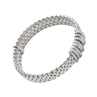 Weißgold, Armschmuck, FOPE Eka Flex'it Armband mit Diamantpavé, Ref: 58804BX_PB_B_XBX_00M