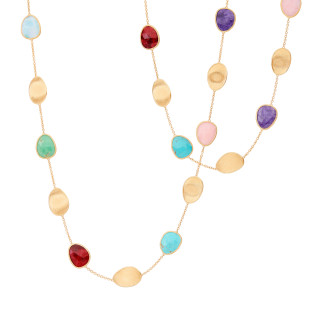 Gelbgold, Halsschmuck, Marco Bicego Lunaria Color Halskette, Ref: CB2157_MIX2_Y_02
