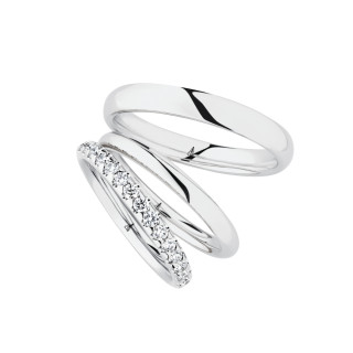 Weißgold, Ringe, Christian Bauer Trauring-Set, Ref: 0246950-0280227-0280226