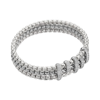 Weißgold, Armschmuck, FOPE Eka Flex'it Armband mit Diamantpavé, Ref: 75601BX_PB_B_XBX_00L