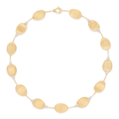 Halsschmuck, Weißgold, Marco Bicego Lunaria Diamonds Halskette