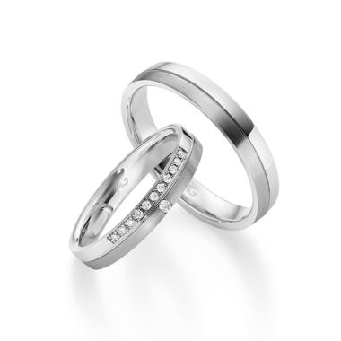 Ringe, Weißgold, August Gerstner Trauring Exclusiv-Kollektion