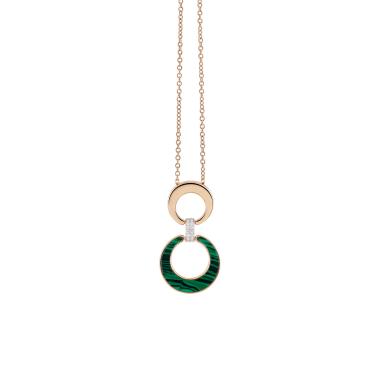 Halsschmuck, Roségold, Al Coro Mezzaluna Collier