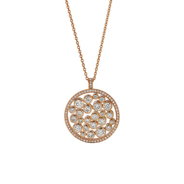 Rotgold, Halsschmuck, Hans D. Krieger Bubble Anhänger mit Kette