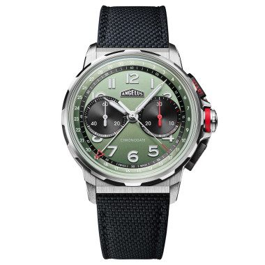        Herrenuhr, Automatik, Angelus CHRONODATE TITANIUM GREEN