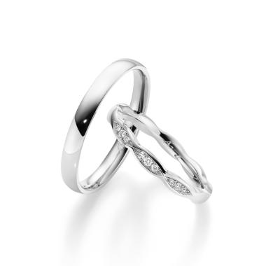 Ringe, Weißgold, August Gerstner Trauring Exclusiv-Kollektion