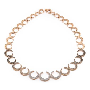 Halsschmuck, Roségold, Al Coro Mezzaluna Collier