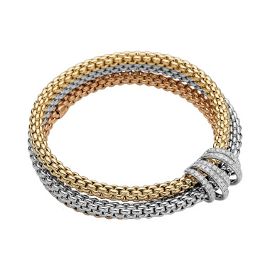         Gelbgold &amp; Roségold &amp; Weißgold, Armschmuck, FOPE Solo Flex'it Armband