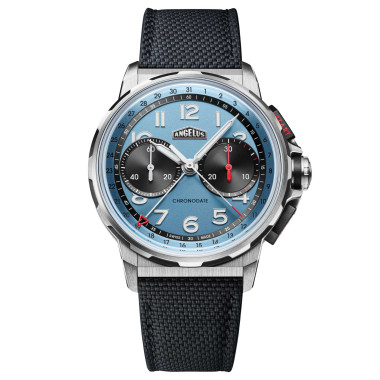         Herrenuhr, Automatik, Angelus CHRONODATE TITANIUM STORM BLUE