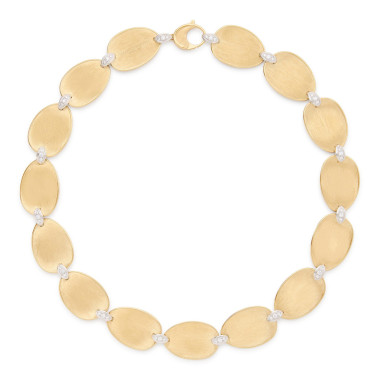 Halsschmuck, Weißgold, Marco Bicego Lunaria Diamonds Halskette